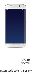 Realistic vector smartphone on white background.