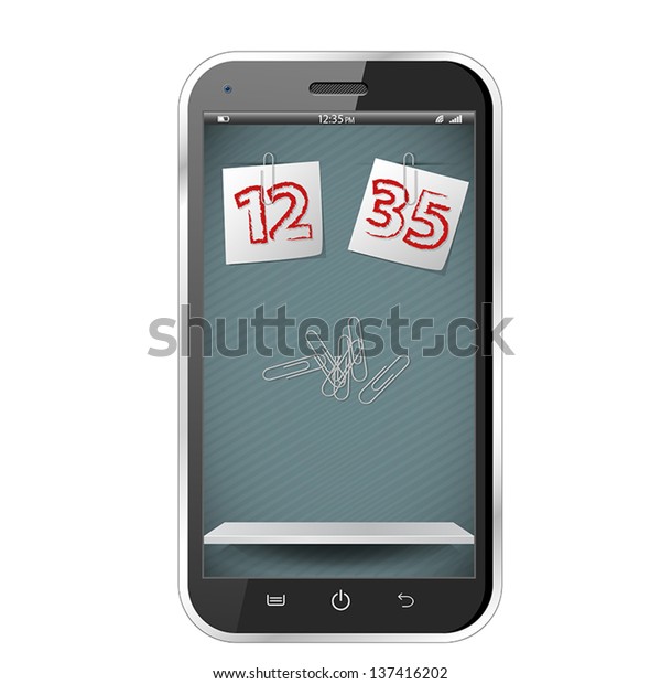Realistic Vector Smartphone Post Clips Shelf Stock Vector (Royalty Free ...