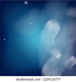 Realistic Vector Snowfall on Blue. Holidays Background, Christmas, New Year Flyer. Realistic Snowfall Pattern, Falling Snowflakes Overlay. Christmas Decoration, Ice, Storm, Frost Effect Vector Border.
