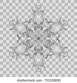 Realistic vector snowflake for Christmas design.
