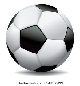 A realistic vector soccer ball. EPS 10. File contains transparencies and gradient mesh.