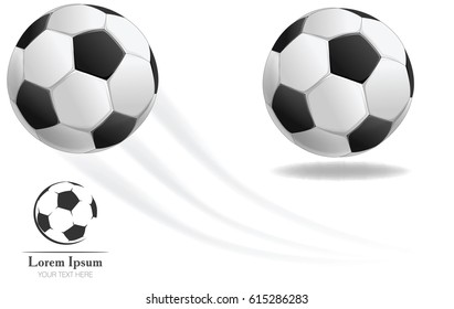 Realistic vector soccer ball and  logo for football club, badge template