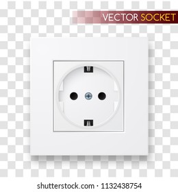 Realistic vector socket. Power outlet illustration.