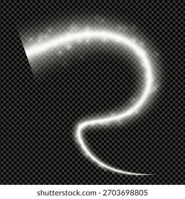 Efecto de luz de destello de Vector realista sobre fondo de forma transparente. Efecto brillante del proyector digital de la etapa, luz del sol 