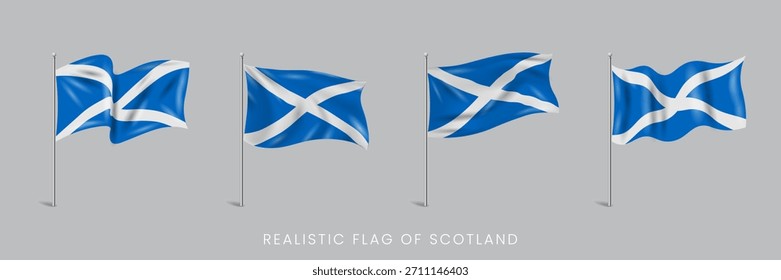 realistic vector of the St. Andrew's Cross flag of Scotland Waving