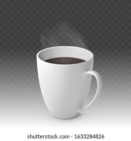 Realistic Vector Steaming Hot Cup of Coffee