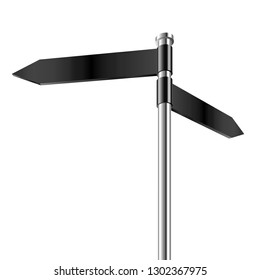 Realistic vector of steel tourist pointers on white background.