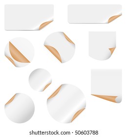 realistic vector stickers with peeling corners
