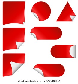 realistic vector stickers with peeling corners