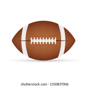 A realistic vector stock illustration of an American football on a white background.