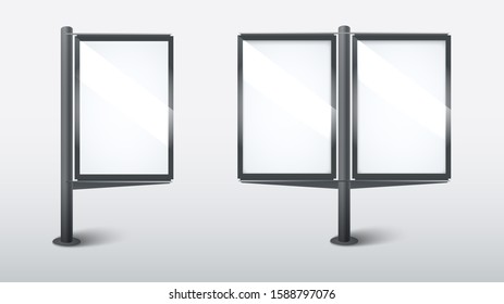 Realistic vector street light box. Template on white background. Vector