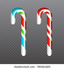 Realistic Vector Sweet Lollipop Candy isolated on transparent backdrop. 