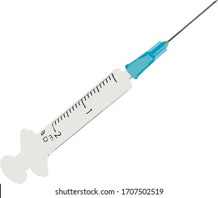 Realistic vector syringe isolated on white background