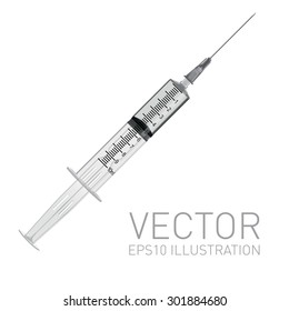 Realistic vector syringe isolated on white background