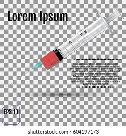 Realistic vector syringe isolated on transparent background