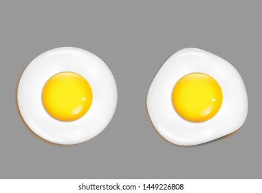 Realistic vector tasty fried eggs