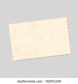 realistic vector template vintage photo with patterned edges and spots of old age. isolated for design
