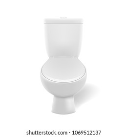 realistic vector toilet bowl closed