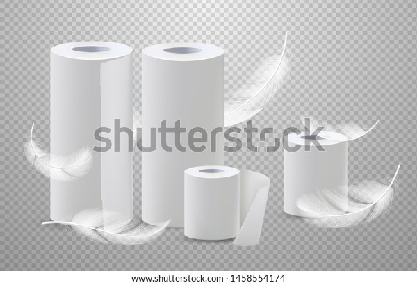 Realistic Vector Toilete Paper Paper Towels Stock Vector