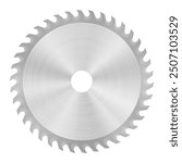 Realistic Vector Toothed Disc or Blade for a Circular Saw or a Buzz Saw