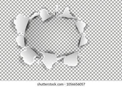 Realistische Vektorillustration zerrissenes Papier mit gerippten Kanten mit Platz für Text. Template Design für Banner für Web und Druck, Verkaufs-Werbung, Werbung, Präsentation. Konzept von beschädigtem zerrissenem Papier
