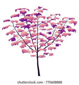 Realistic vector tree in mystic colors