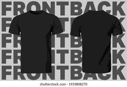 Realistic Vector T-shirt Mockup Black with Text Background