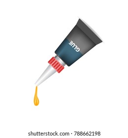 Realistic vector tubes of glue packaging mockup template. 