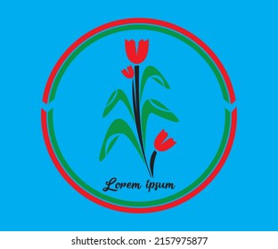 Realistische Vektortulips auf blauem Hintergrund.Vektorgrafik.