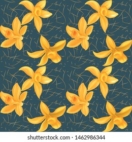 Realistic vector Vanilla flowers - Vector 
seamless