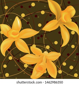 Realistic vector Vanilla flowers - Vector 
seamless