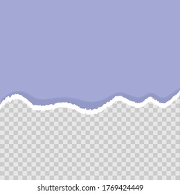 Realistic vector violet ripped paper with space for your text, isolated on transparent background