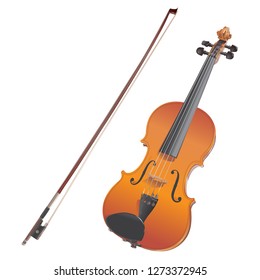 Realistic vector violin high quality