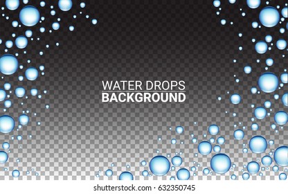 Realistic vector water drops. Effect Realistic Design Elements. Vector Illustration Modern transparent Background.