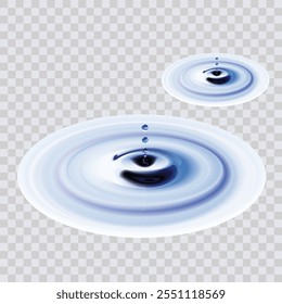Realistic vector water ripples vector illustrator isolated on transparent background