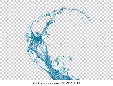 Realistic Vector Water Splash On White Transparent Background.