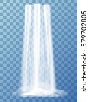 Realistic vector waterfall with clear water. Natural element for design landscape images.
Isolated on transparent background.