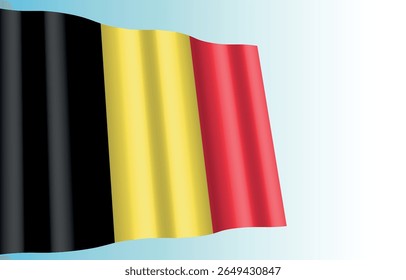 Realistic vector waving Belgium flag