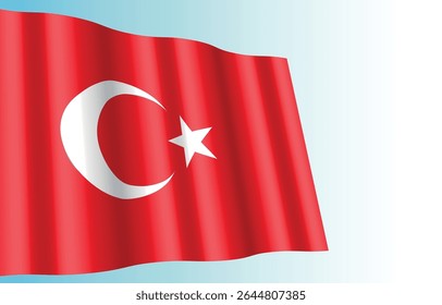 Vector realista ondeando la bandera de Türkiye