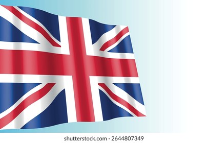 Realistic vector waving United Kingdom flag