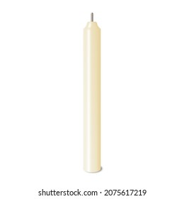 Realistic vector white candles isolated on white background