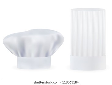 Realistic vector white chef hat