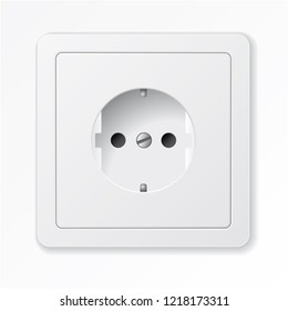 Realistic vector white socket