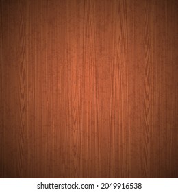 Realistic vector wood table background. Top view isolated wooden floor. Brown wood texture with stripes. Mock-up with oak texture for advertisement. Vector illustration EPS10