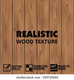 Realistic vector wooden texture. Editable seamless background