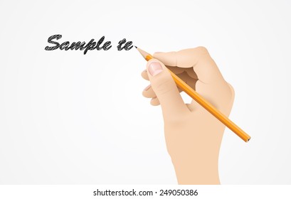 Realistic vector writing hand.
