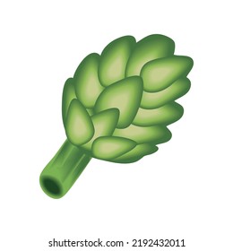 realistic vegetable artichoke isolated icon