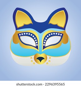 Realistic venetian carnival masks with background