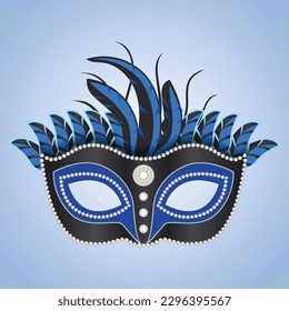 Realistic venetian carnival masks with background