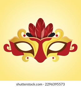 Realistic venetian carnival masks with background